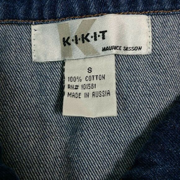 KIKIT Maurice Sasson Denim Shacket Jacket Size Small Ribbed Sleeve - Picture 9 of 10